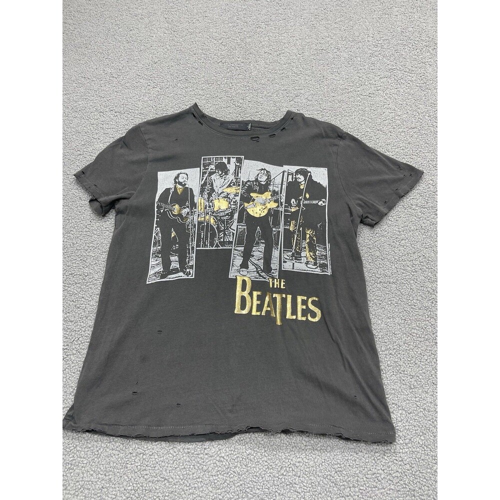 Junk Food Clothing Top Womens Tee Shirt The Beatles Rock Cotton Retro Size Small
